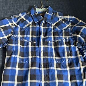 Ben Sherman Blue and Black Checkered Shirt
